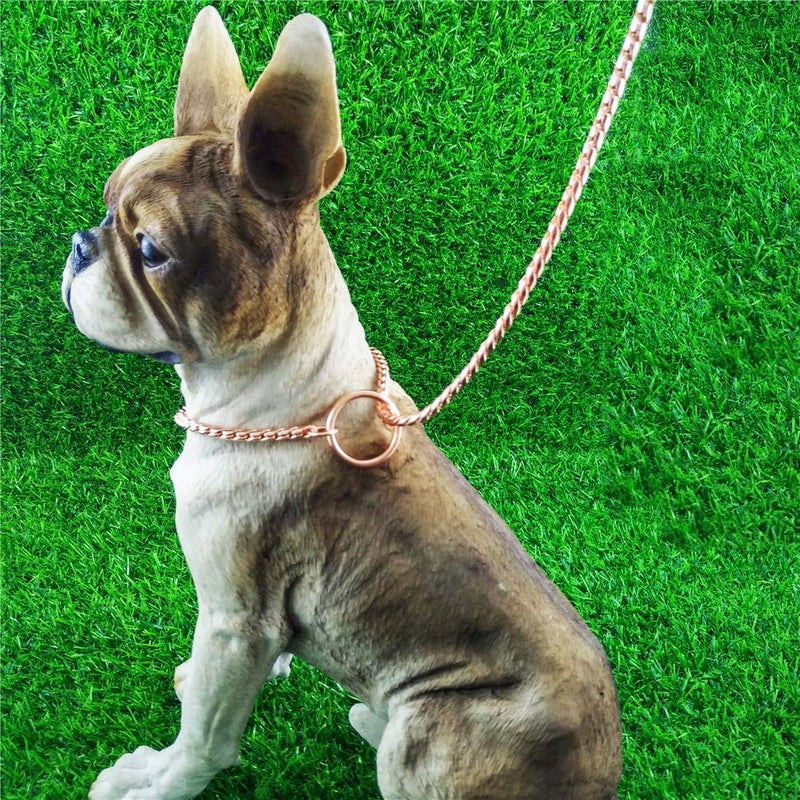 Umysky Dog P Snake Chain Chrome Plated Metal Dog Training Choke/Collar-Fully Guaranteed Against Rust Tarnish or Breakage-Recommended for Professional Training (Rose Gold, 5mm * 26") - Image 5